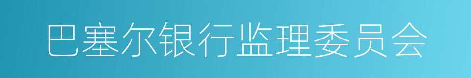 巴塞尔银行监理委员会的同义词