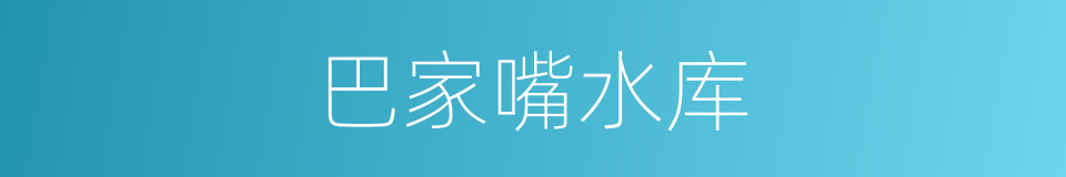 巴家嘴水库的同义词