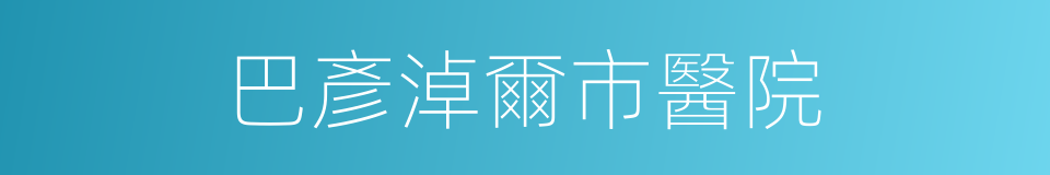 巴彥淖爾市醫院的同義詞