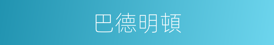 巴德明頓的同義詞
