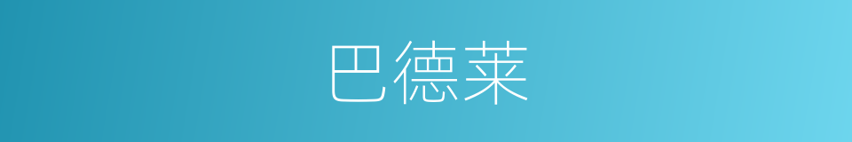 巴德莱的同义词