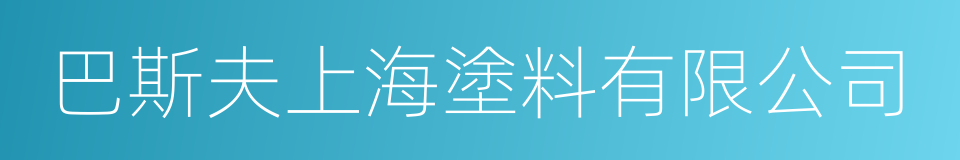 巴斯夫上海塗料有限公司的同義詞