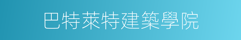 巴特萊特建築學院的同義詞