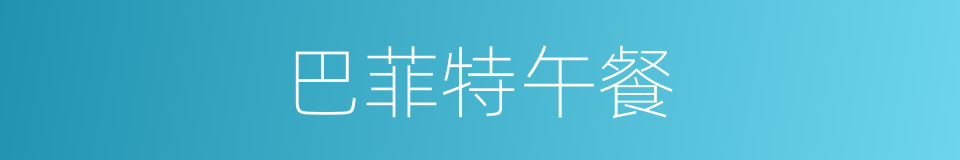 巴菲特午餐的同义词