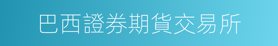 巴西證券期貨交易所的同義詞