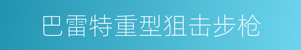 巴雷特重型狙击步枪的同义词