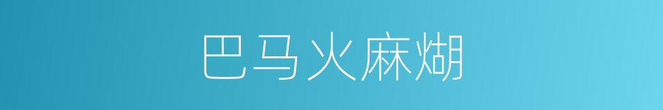 巴马火麻煳的同义词