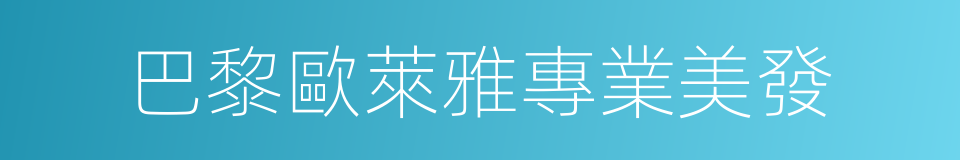 巴黎歐萊雅專業美發的同義詞