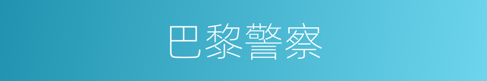 巴黎警察的同义词