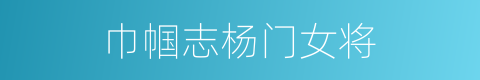 巾帼志杨门女将的同义词