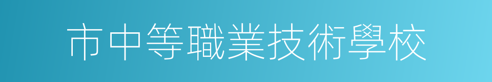 市中等職業技術學校的同義詞