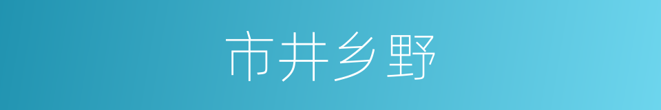 市井乡野的同义词