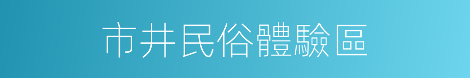 市井民俗體驗區的同義詞