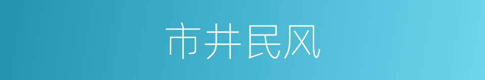 市井民风的意思