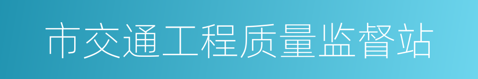 市交通工程质量监督站的同义词