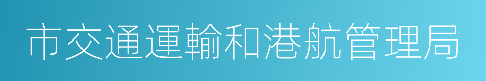 市交通運輸和港航管理局的同義詞