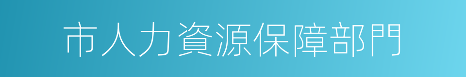 市人力資源保障部門的同義詞