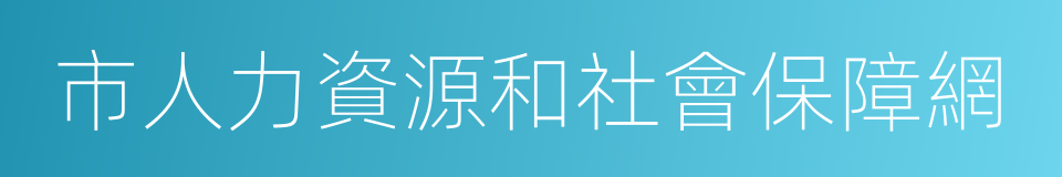 市人力資源和社會保障網的同義詞