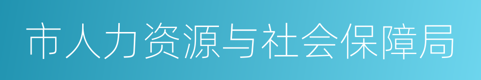 市人力资源与社会保障局的同义词