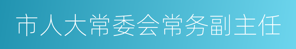 市人大常委会常务副主任的同义词