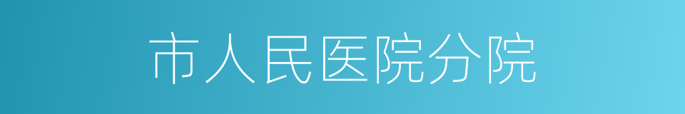 市人民医院分院的同义词