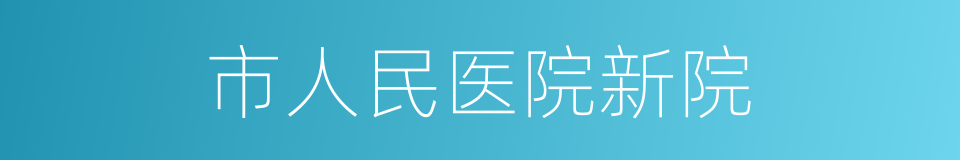 市人民医院新院的同义词