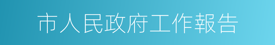 市人民政府工作報告的同義詞