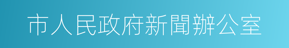 市人民政府新聞辦公室的同義詞