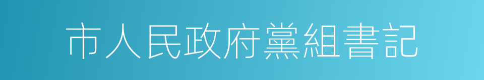 市人民政府黨組書記的同義詞