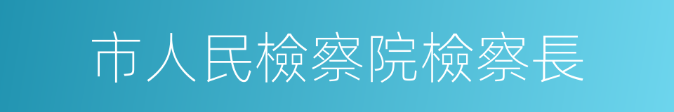 市人民檢察院檢察長的同義詞