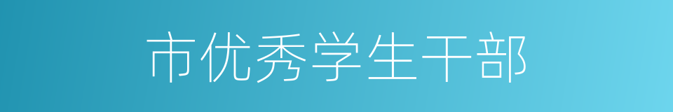 市优秀学生干部的同义词