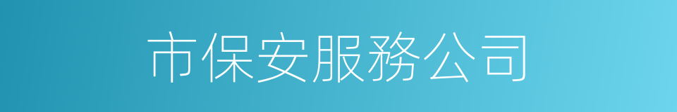 市保安服務公司的同義詞
