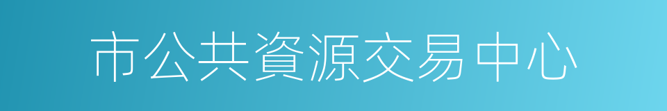 市公共資源交易中心的同義詞