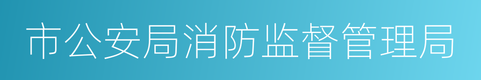 市公安局消防监督管理局的同义词