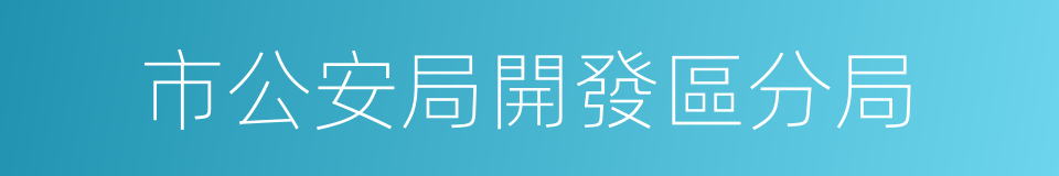 市公安局開發區分局的同義詞