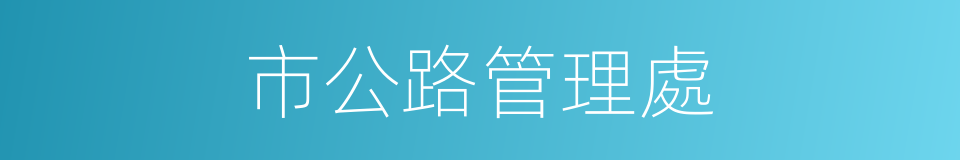 市公路管理處的同義詞