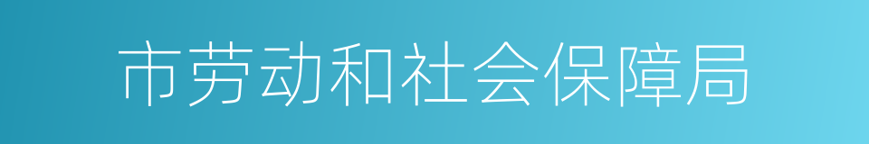 市劳动和社会保障局的同义词