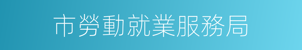 市勞動就業服務局的同義詞