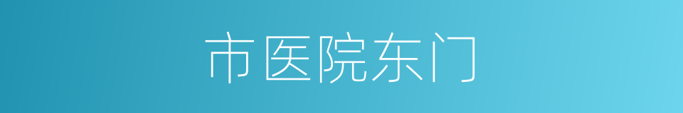 市医院东门的同义词