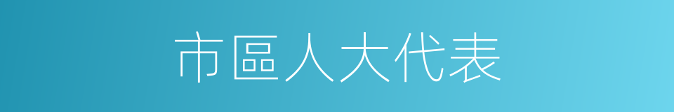 市區人大代表的同義詞