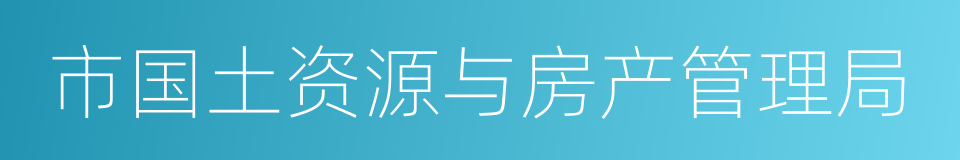 市国土资源与房产管理局的同义词