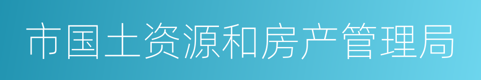 市国土资源和房产管理局的同义词