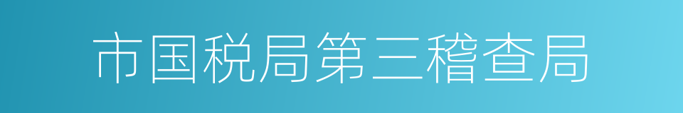 市国税局第三稽查局的同义词