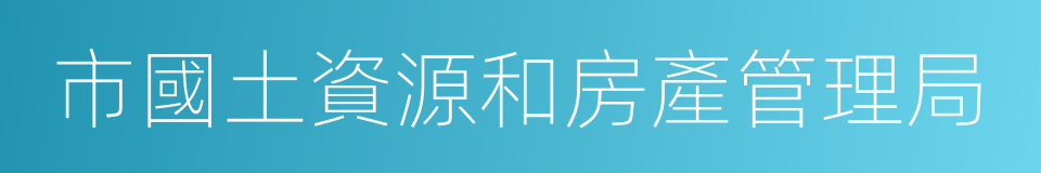 市國土資源和房產管理局的同義詞