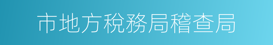 市地方稅務局稽查局的同義詞