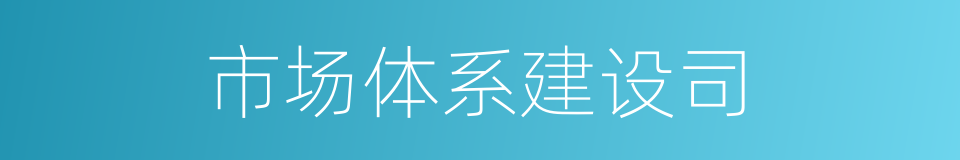 市场体系建设司的同义词