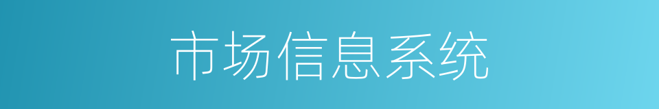 市场信息系统的同义词