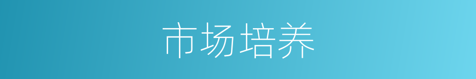 市场培养的同义词