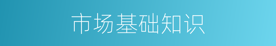市场基础知识的同义词