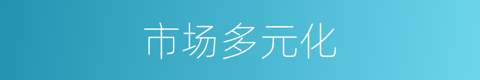 市场多元化的同义词